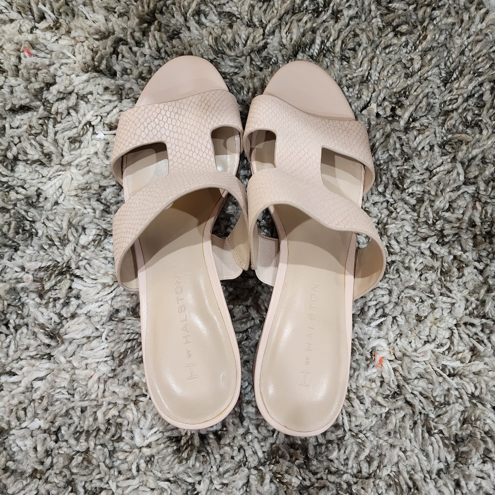 H by Halston Wedge Snake Slide Sandals - Picture 6 of 7